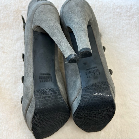 Stuart Weitzman Gray Suede Military Style Boots - Picture 9 of 13